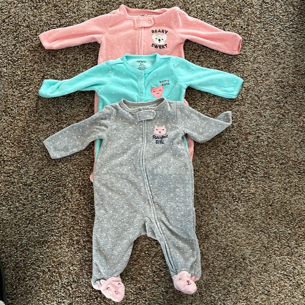 Carter’s Infant Girl’s Sleep & Play Set of 3 (3 months)